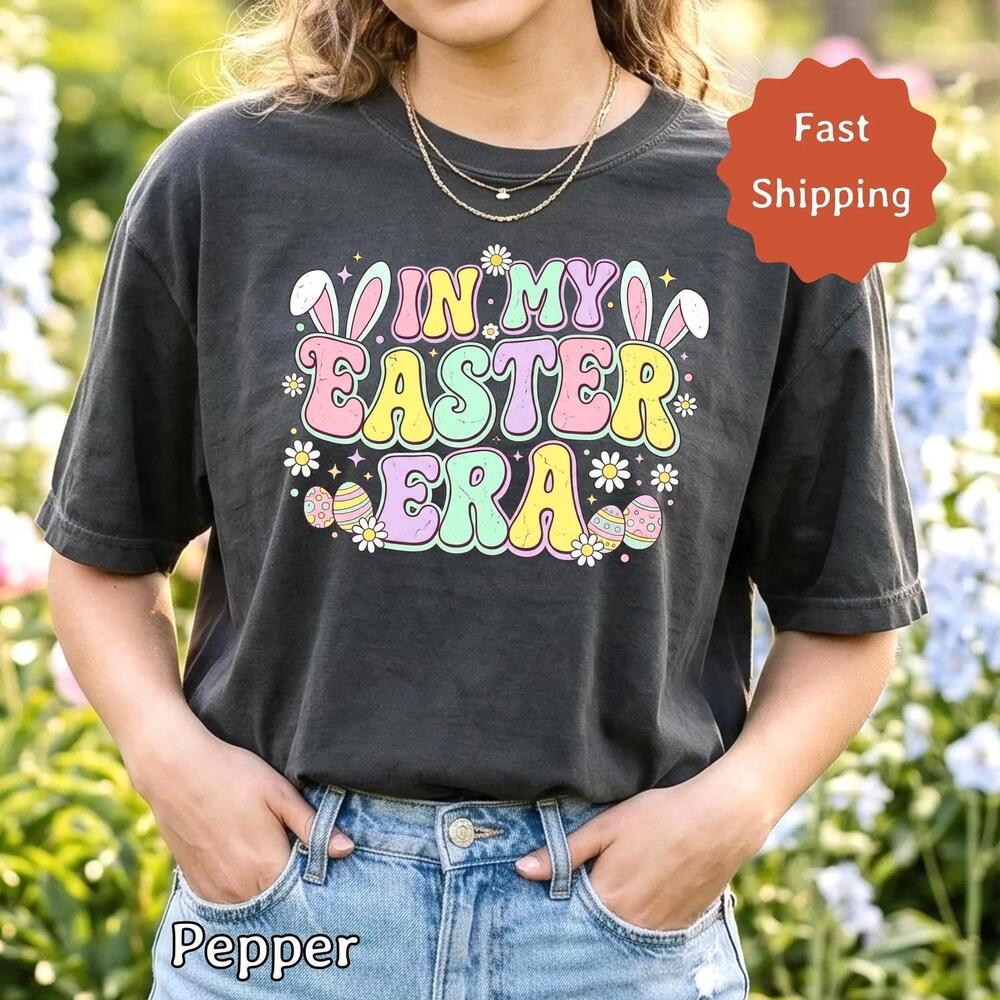 In My Easter Era Shirt Cute Easter Bunny Shirt Retro Groovy Easter Tee
